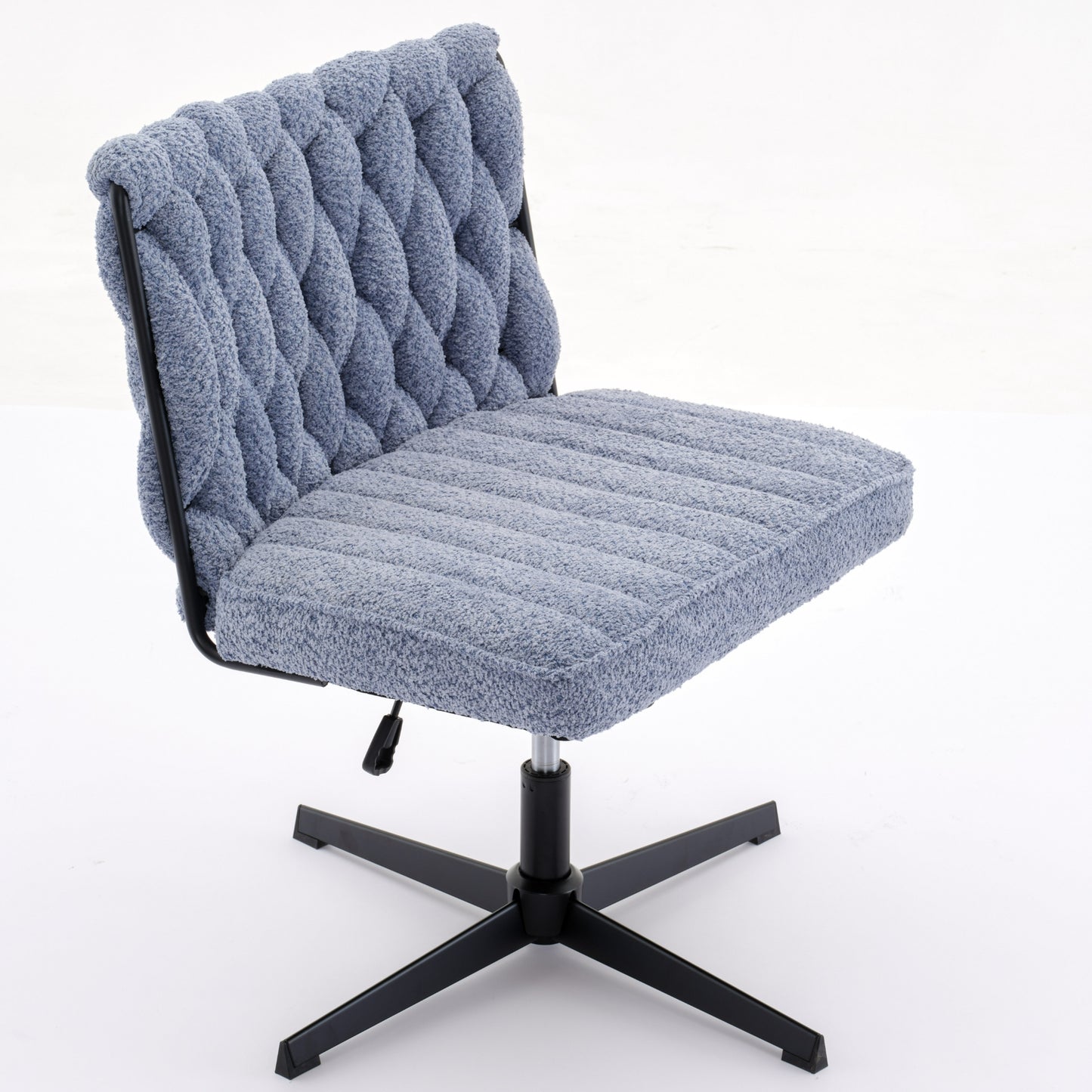 Armless Office Desk Chair No Wheels BLUE