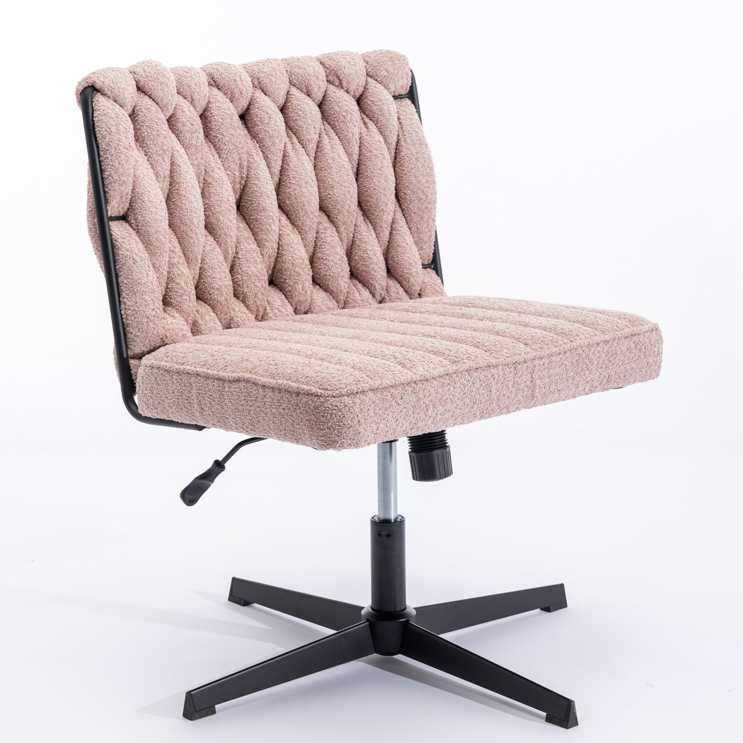 Armless Office Desk Chair No Wheels PINK