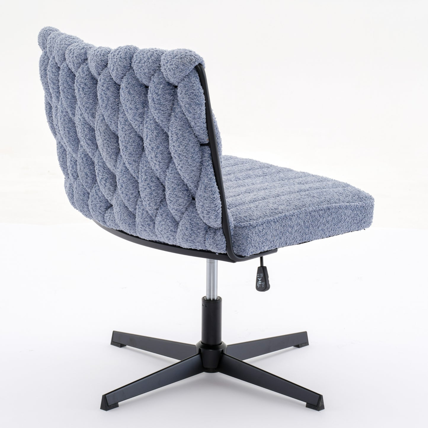 Armless Office Desk Chair No Wheels BLUE