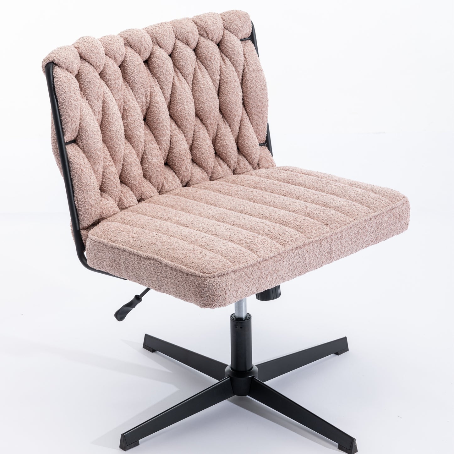 Armless Office Desk Chair No Wheels PINK