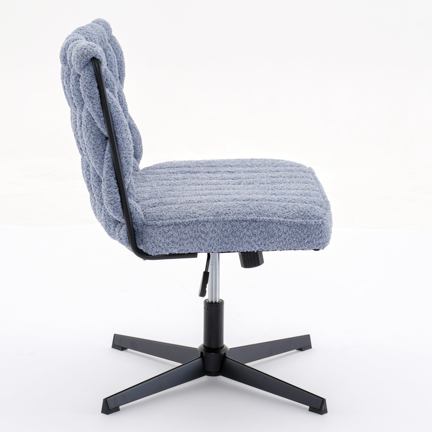 Armless Office Desk Chair No Wheels BLUE